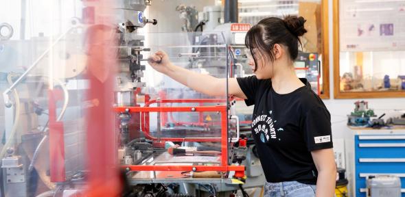 A student in a lab