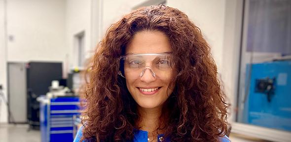 Louisa Michael in the lab at Boeing