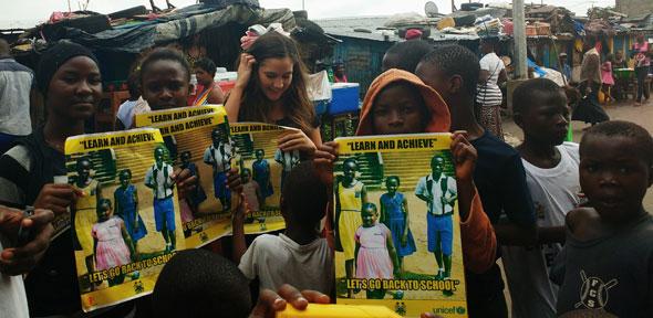 Charlotte Dixon working in Sierra Leone