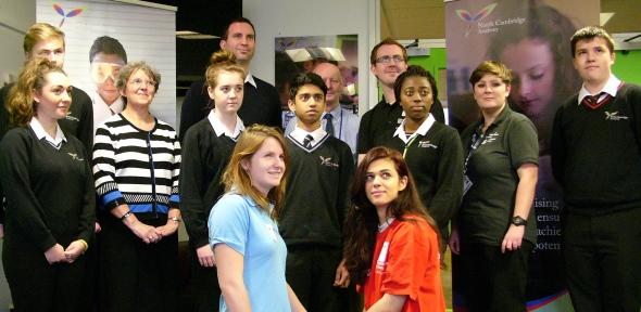 Students at North Cambridge Academy with undergraduates and staff from CRC, ARU and University of Cambridge