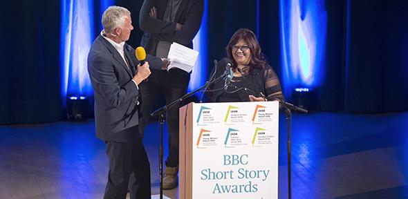 2018 winner Ingrid Persaud accepts her award at the West Road ceremony earlier this year.