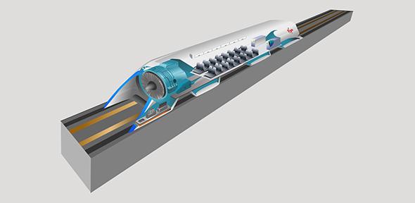 Concept art of Hyperloop inner works