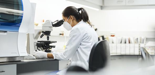 Scientist working in lab