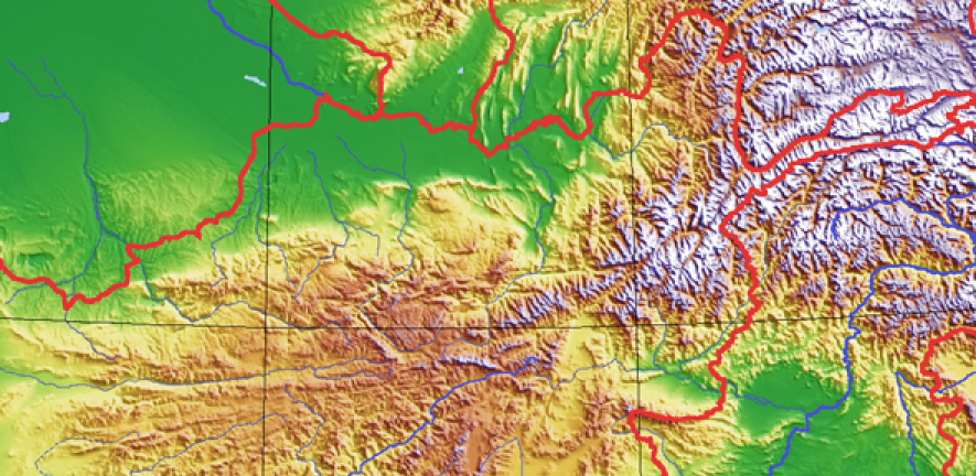 Topography of Hindu Kush.