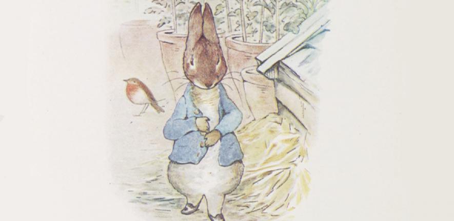 Illustration of Peter Rabbit from The Tale of Peter Rabbit by Beatrix Potter