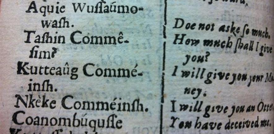 Page from Colloquia et dictionariolum octo linguarum (Amsterdam, 1631), a pocket-sized phrasebook containing material in eight languages.