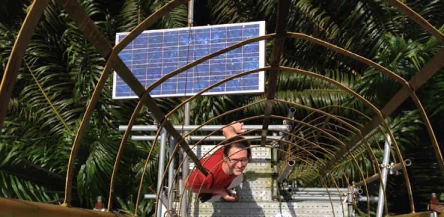 Ed Turner carrying out field work in the forests of Sumatra