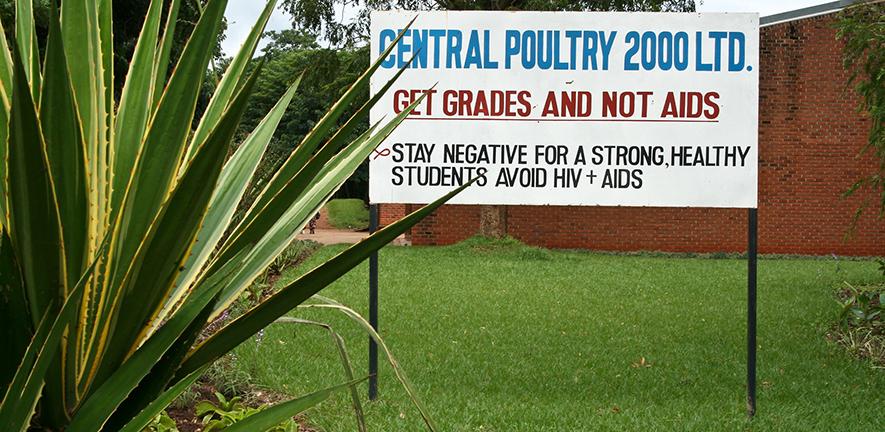 Sign reading "Get Grades Not AIDs"