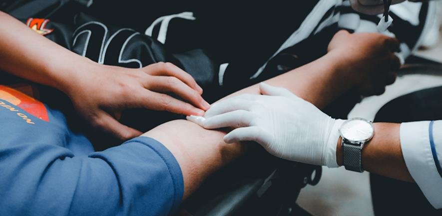 Person having a blood test