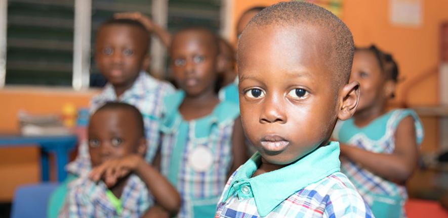 Children in school uniform