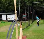 Cambridge University Cricket Club player Alice faces the Venn bowling machine.