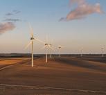 Aerial shot of wind farm