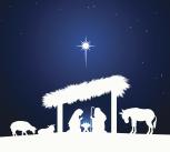 Nativity scene with the Star of Bethlehem