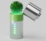 Digital image depicting a green battery