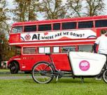 AI Hopes and Fears buses on Parker's Piece, Cambridge