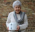 Maureen and her repaired toaster