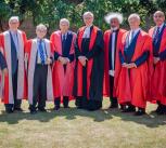 From l to r: Prof Louis Gates Jr, Dr Ali Smith, Dr Judith Weir, Prof Sir John Walker, Prof Sir Roger Penrose, Lord Sainsbury of Turville, Prof Stephen Toope, Prof Wole Soyinka, Prof Sir Simon Schama, Prof Kwame Appiah, Prof Elizabeth Robertson, Prof Edith Heard  