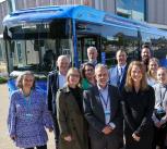 Members of the University team who have worked to bring new electric buses to the Universal service