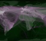 World travel and communications recorded on Twitter