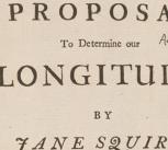 Title page of Jane Squire's proposal for determining longitude 