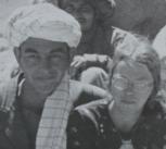 Poet Clare Holtham and Uzbek chieftain in Afghanistan, early 1970s