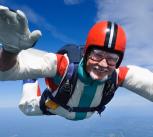 Older man skydiving