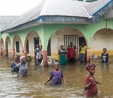 Surviving the flood at Ahoada in Rivers state Nigeria.