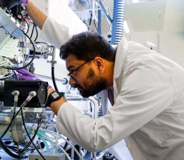 A postgraduate student at the University's Maxwell Centre.