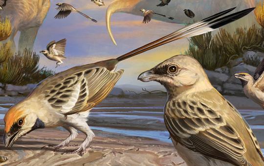 Artist's impression of Navaornis, a bird from the age of dinosaurs.