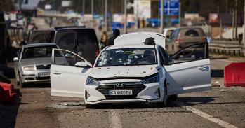 Destroyed cars in Ukraine