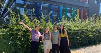 Edison Wan, Ellie Austin, Shumona Nath, Echo Lyu pose for a portrait