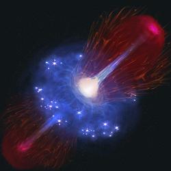 Artist’s impression of a black hole during one of its short periods of rapid growth