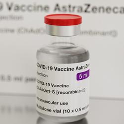 Vial of the AstraZeneca COVID-19 vaccine