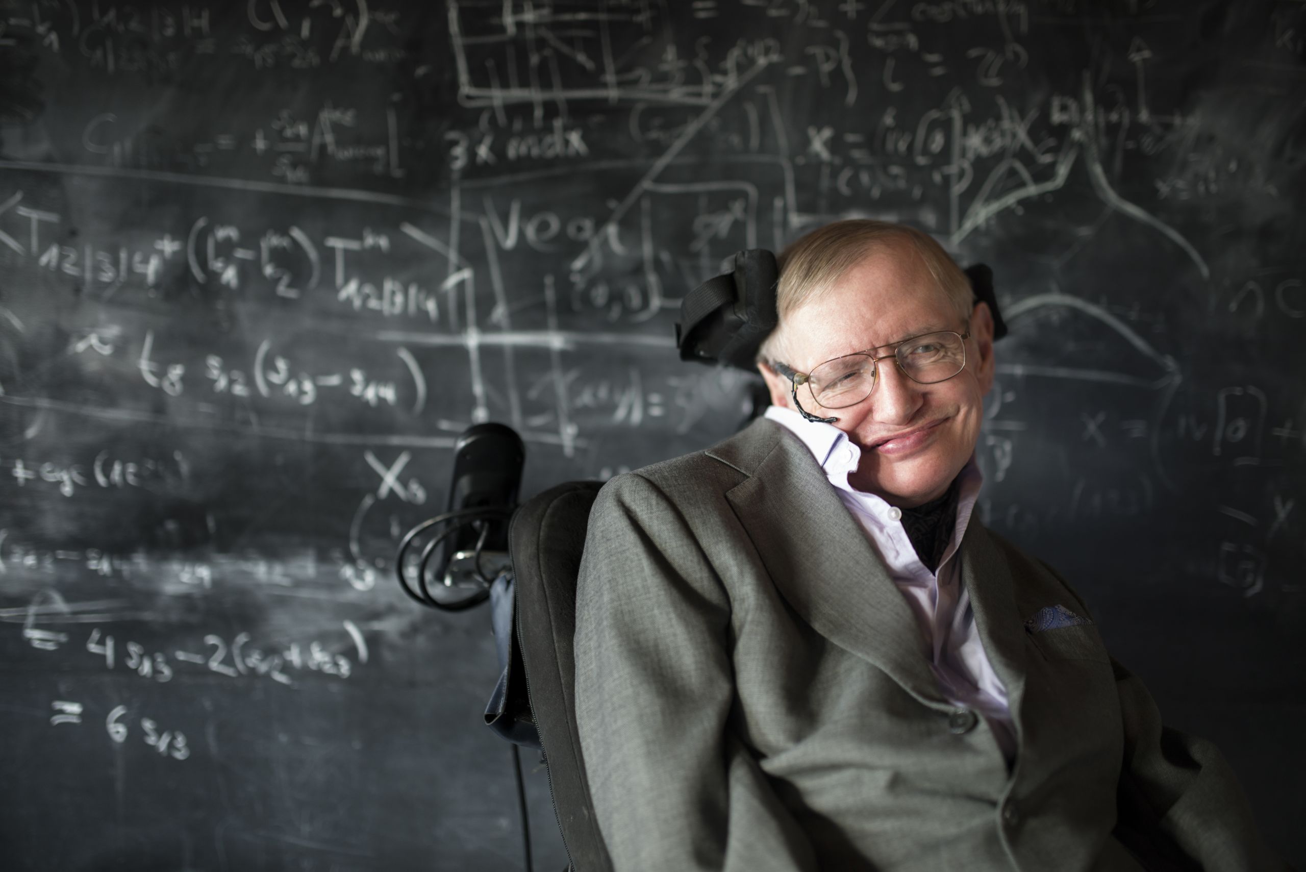 Professor Hawking pictured at the Department of Applied Mathematics and Theoretical Physics, University of Cambridge. Credit: Andre Pattenden