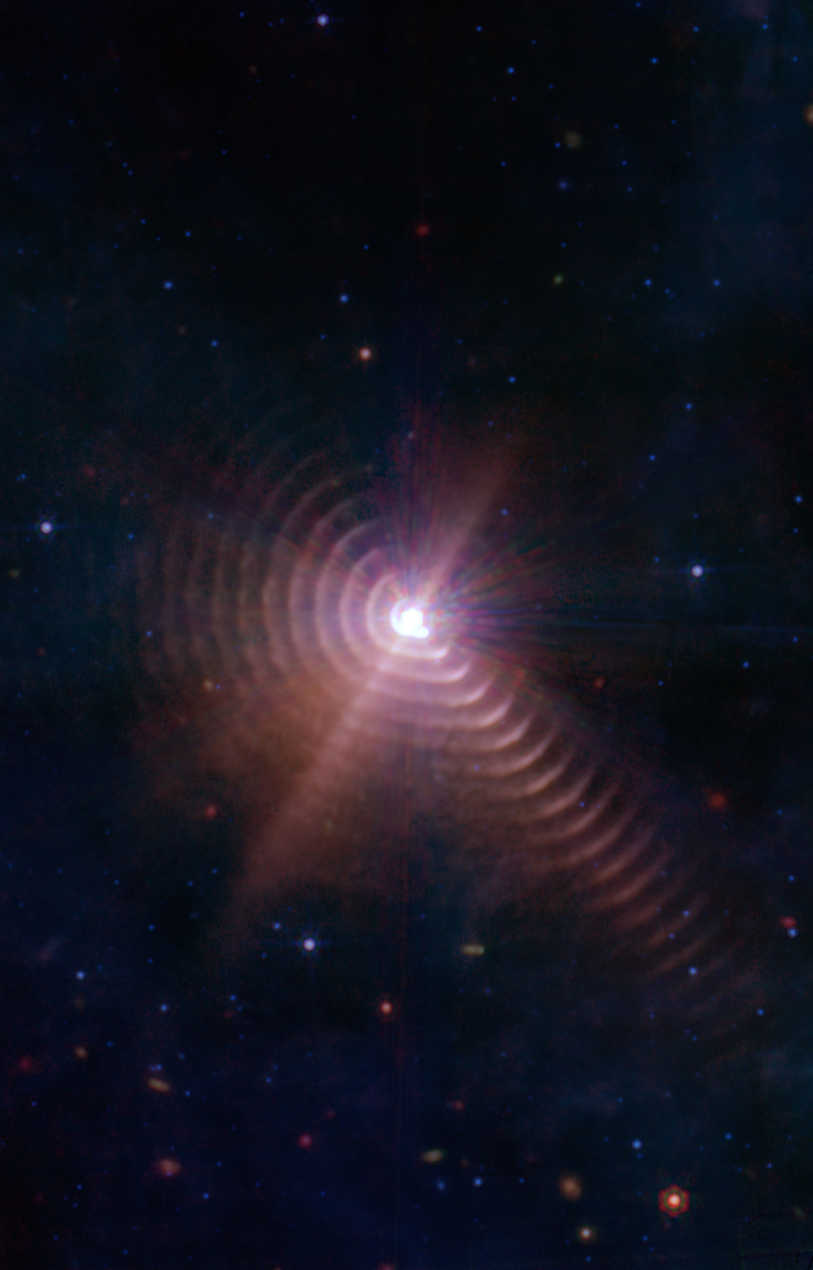 Dust Rings in the Wolf-Rayet 140 System, captured by the James Webb Space Telescope