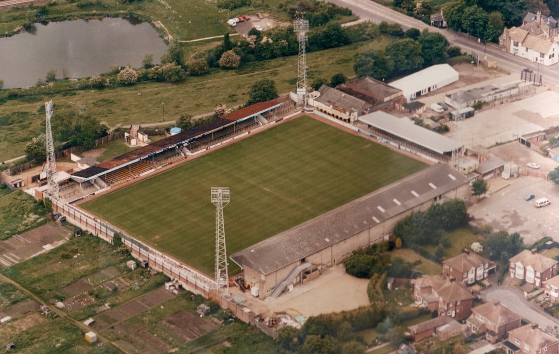 An aerial shot of a developing Abbey Stadium. Credit: Cambridge United Football Club