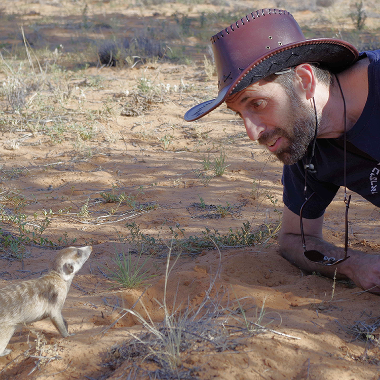 Arik with a meerkat