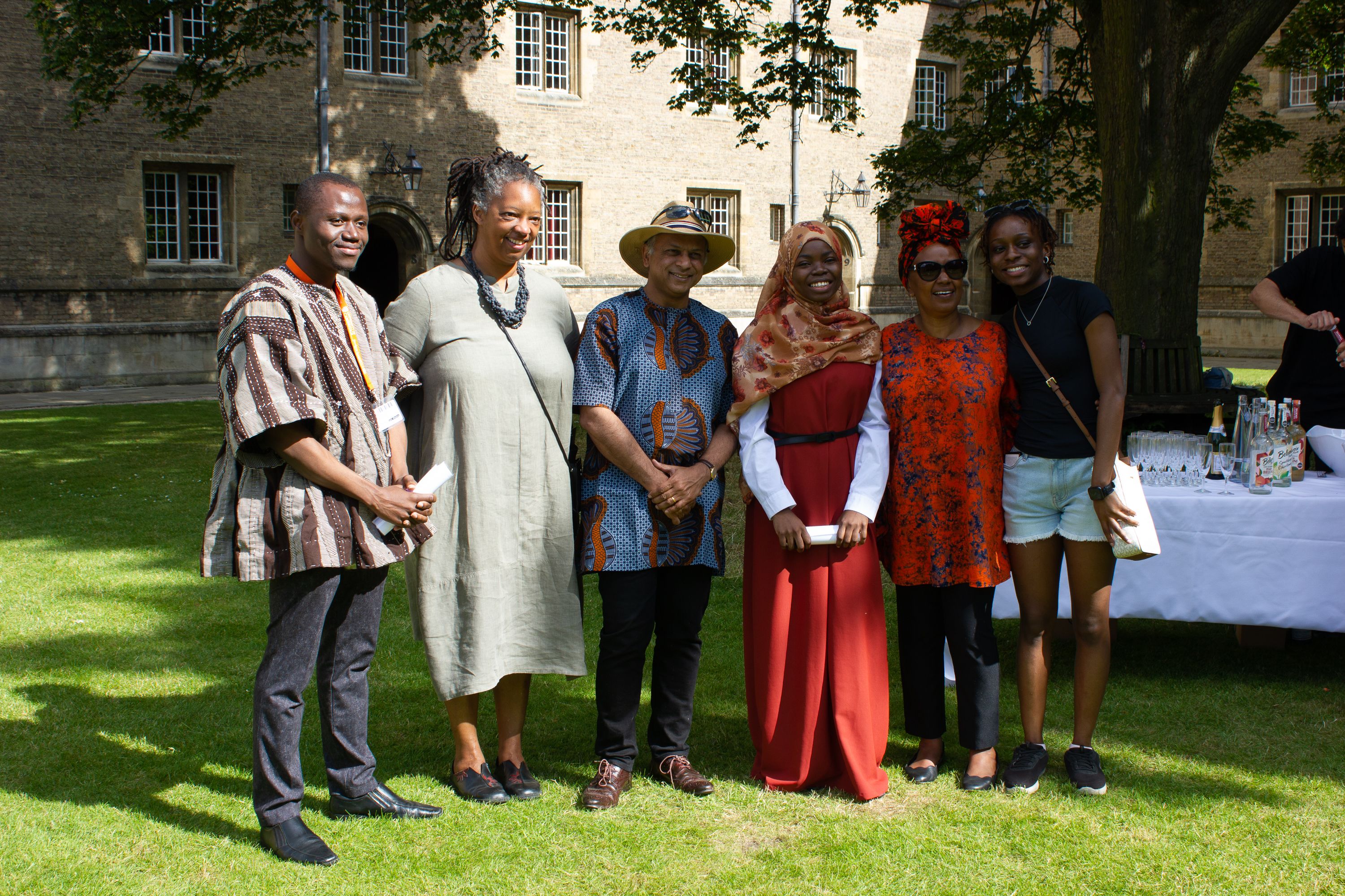 Finalists of 2024 Mastercard Foundation Scholars Program at the University of Cambridge Entrepreneurship Prize Competition alongside Sonita Allen, Master of Jesus College, Prof. Bhaskar Vira, Pro-Vice Chancellor for Education and Environmental Sustainability, and Dr Tabitha Mwangi, Mastercard Foundation Scholars Program Director.