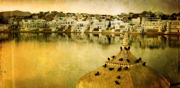 India. Rajasthan. The Holy Hindu lake of Pushkar