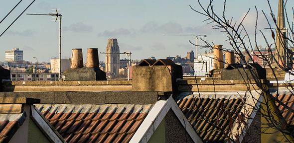 Rooftops view from Totterdown to Bristol Centre