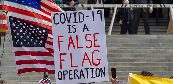 Protesters at a 'Reopen' rally in Harrisburg, PA, USA