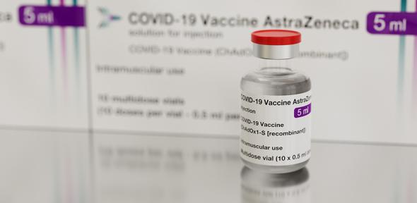 Vial of the AstraZeneca COVID-19 vaccine