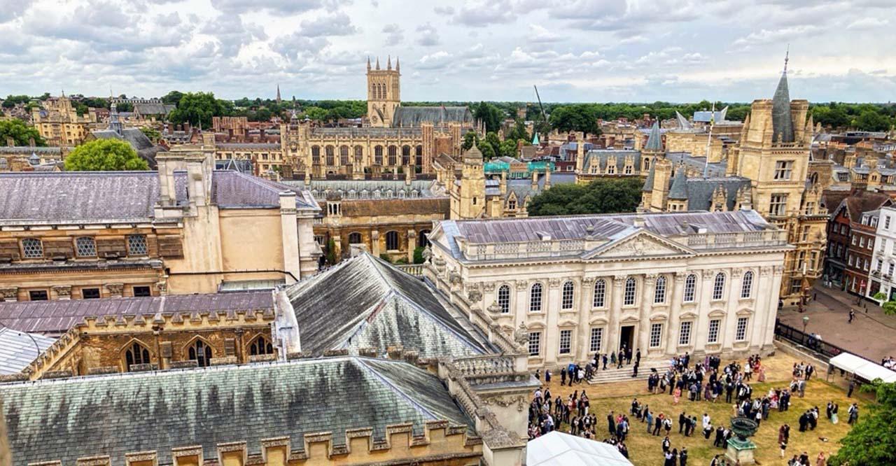 The view from the roof of King's College Chapel.