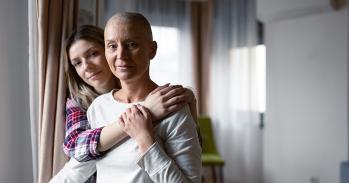 Mother and daughter. The mother is a cancer survivor.