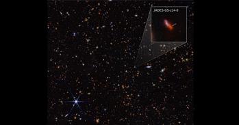 Infrared image showing JADES-GS-z14-0 galaxy