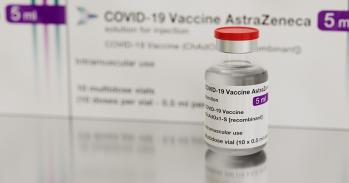 Vial of the AstraZeneca COVID-19 vaccine