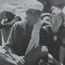 Poet Clare Holtham and Uzbek chieftain in Afghanistan, early 1970s