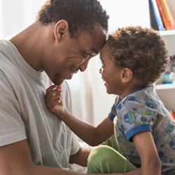 Father and son talking 